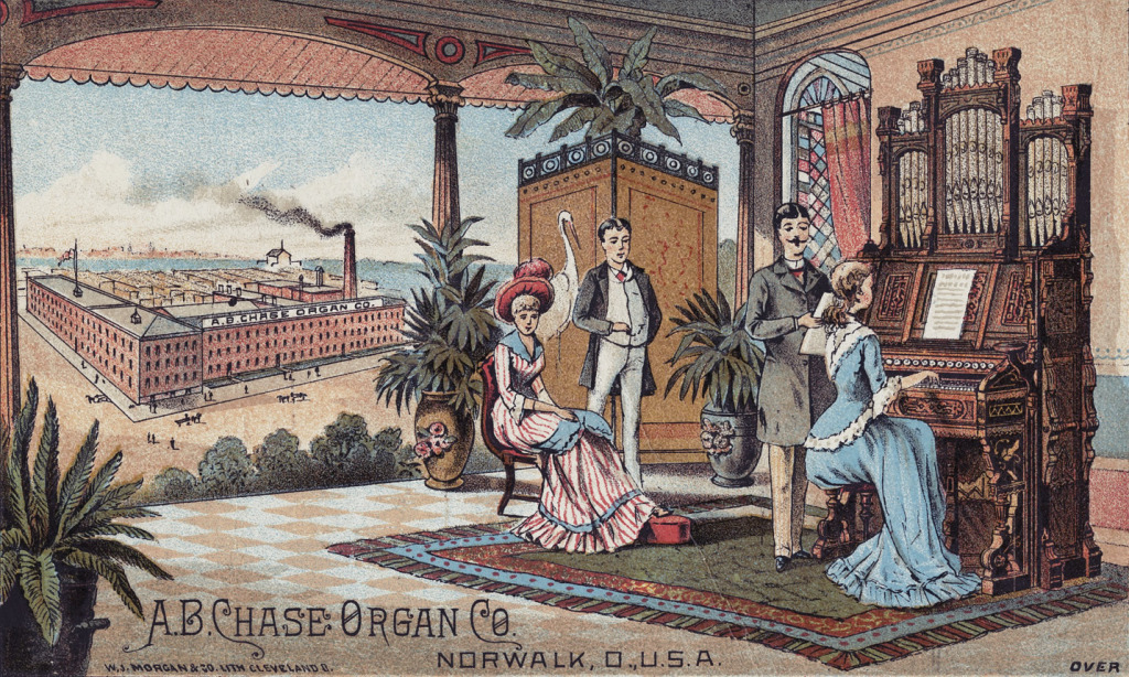A. B. Chase Organ Co. Advertising Card jigsaw puzzle in People puzzles on TheJigsawPuzzles.com