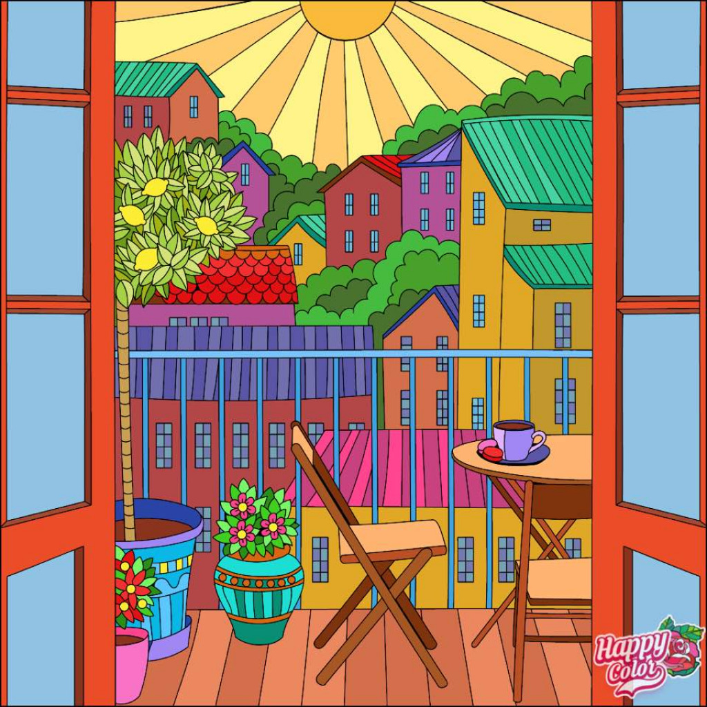 Sunrise Balcony jigsaw puzzle in Doug Hickey puzzles on TheJigsawPuzzles.com