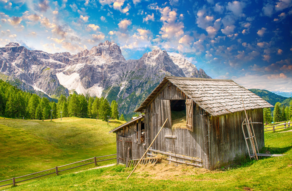 A Hut in the Mountains jigsaw puzzle in Puzzle of the Day puzzles on TheJigsawPuzzles.com