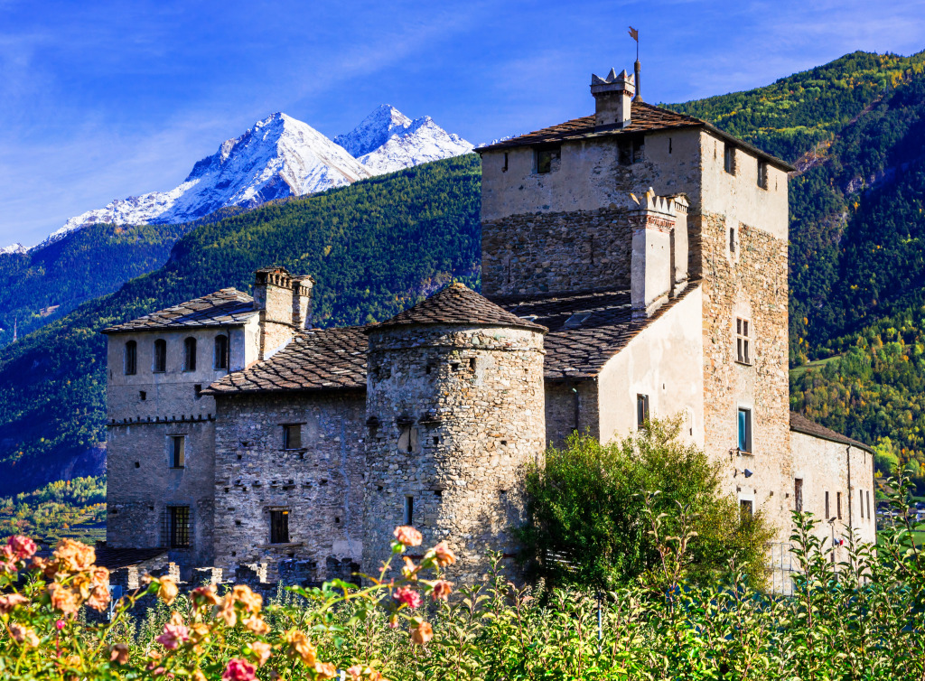 Medieval Castle of Valle d'Aosta, Italy jigsaw puzzle in Castles puzzles on TheJigsawPuzzles.com