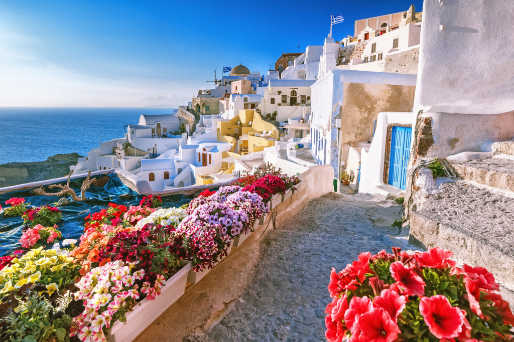 Traditional Houses in Santorini, Greece jigsaw puzzle in Great Sightings puzzles on TheJigsawPuzzles.com