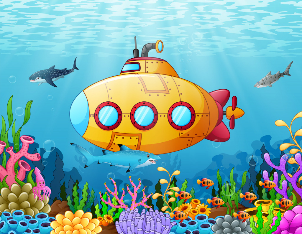 Желтая подводная лодка jigsaw puzzle in Подводный мир puzzles on TheJigsawPuzzles.com
