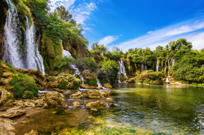 Kravica Waterfall, Bosnia and Herzegovina jigsaw puzzle in Waterfalls ...