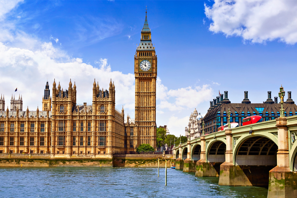 Big Ben and the River Thames jigsaw puzzle in Ponts puzzles on TheJigsawPuzzles.com
