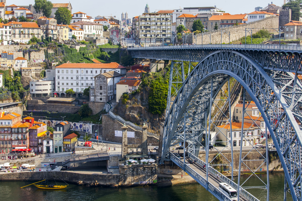Luis I Bridge, Porto, Portugal jigsaw puzzle in Bridges puzzles on TheJigsawPuzzles.com