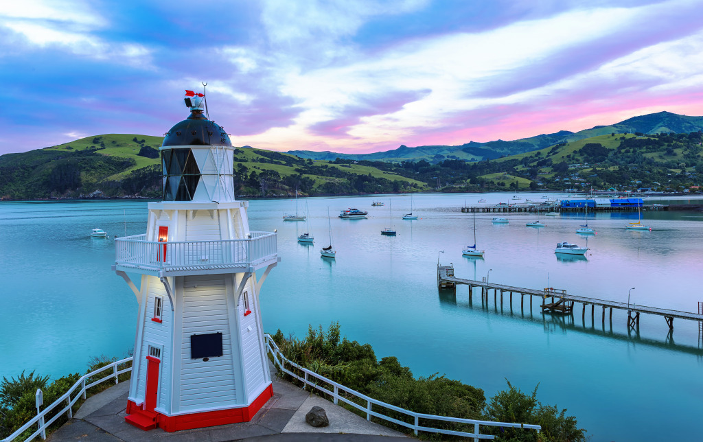 Akaroa Lighthouse, New Zealand jigsaw puzzle in Great Sightings puzzles on TheJigsawPuzzles.com