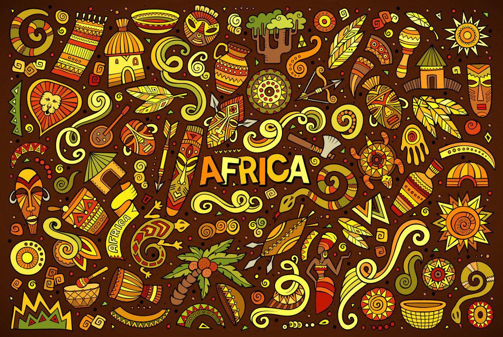 Africa Doodles jigsaw puzzle in Puzzle des Tages puzzles on TheJigsawPuzzles.com