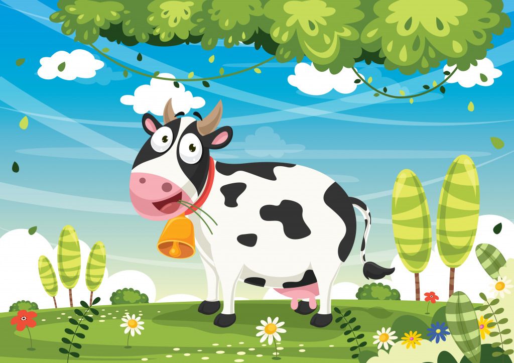 Happy Cow jigsaw puzzle in Animals puzzles on TheJigsawPuzzles.com