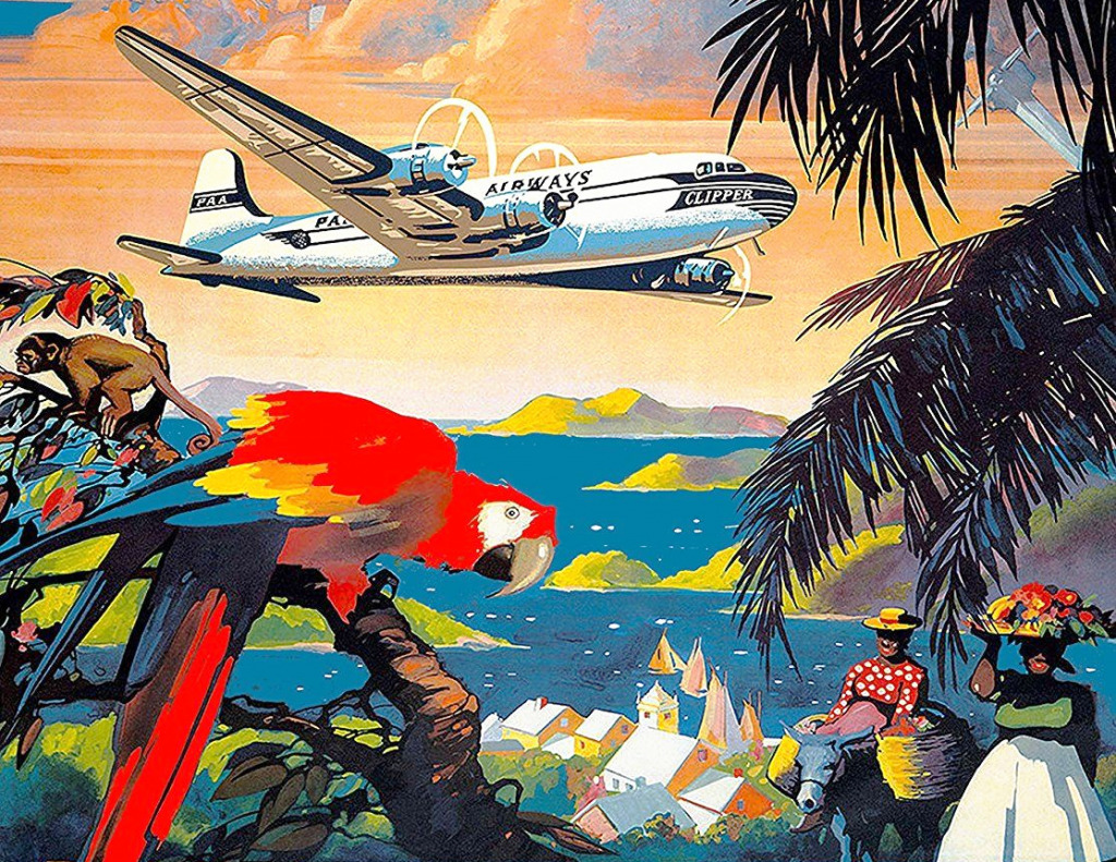Flug in die Karibik mit Clipper jigsaw puzzle in Luftfahrt puzzles on TheJigsawPuzzles.com