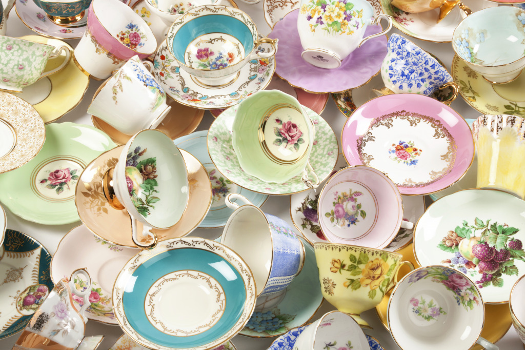 Vintage Tea Cups jigsaw puzzle in Macro puzzles on TheJigsawPuzzles.com