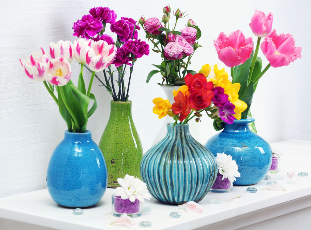 Flowers In Vases jigsaw puzzle in Flowers puzzles on TheJigsawPuzzles.com