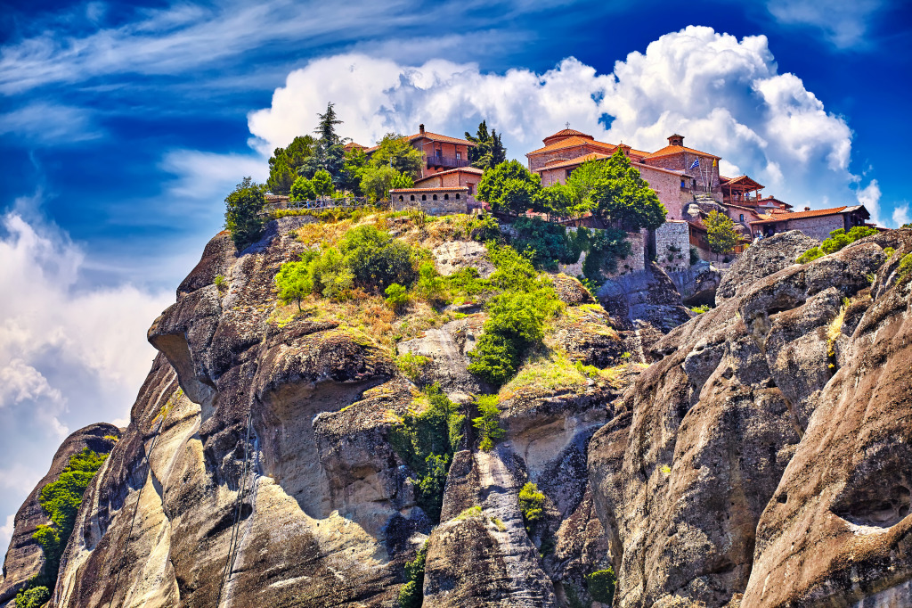 Meteora Mountains, Greece jigsaw puzzle in Great Sightings puzzles on TheJigsawPuzzles.com