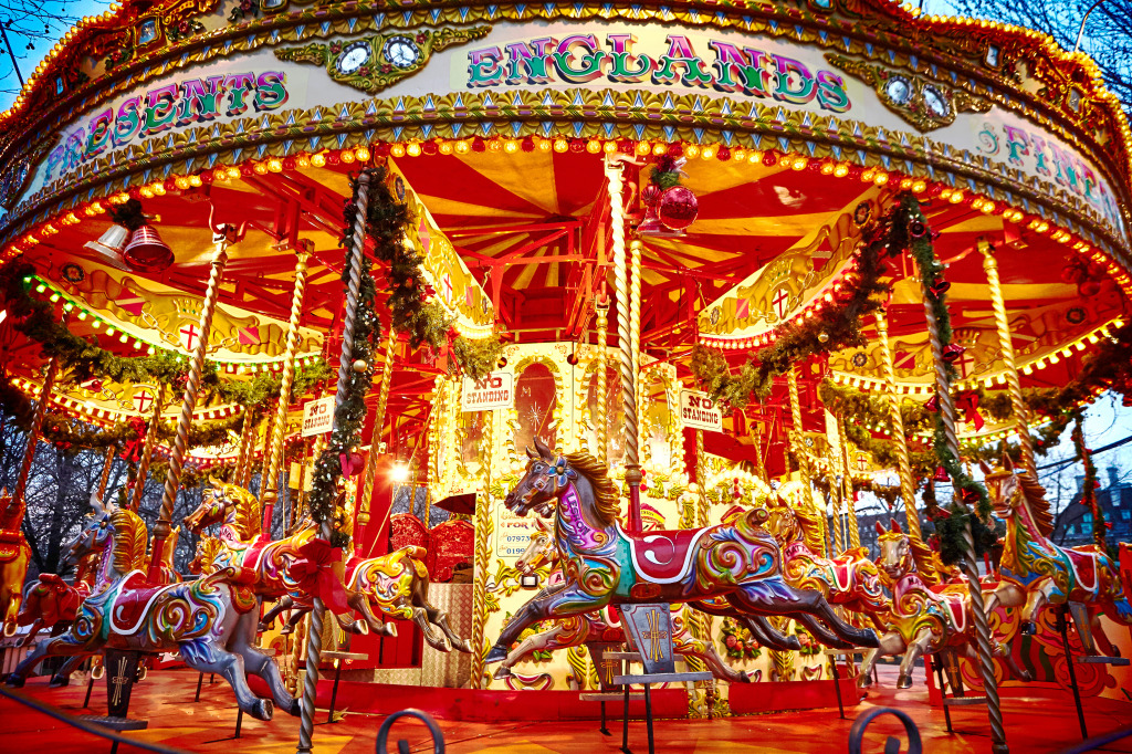Colorful Carousel jigsaw puzzle in Puzzle of the Day puzzles on TheJigsawPuzzles.com