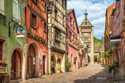 Riquewihr Village, Alsace, France jigsaw puzzle in Street View puzzles ...