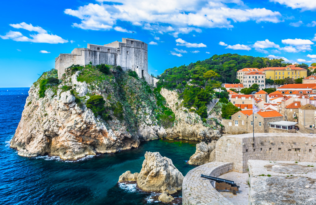 Cidade e Castelo de Dubrovnik, Croácia jigsaw puzzle in Castelos puzzles on TheJigsawPuzzles.com