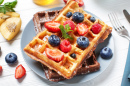 Delicious Waffles with Berries