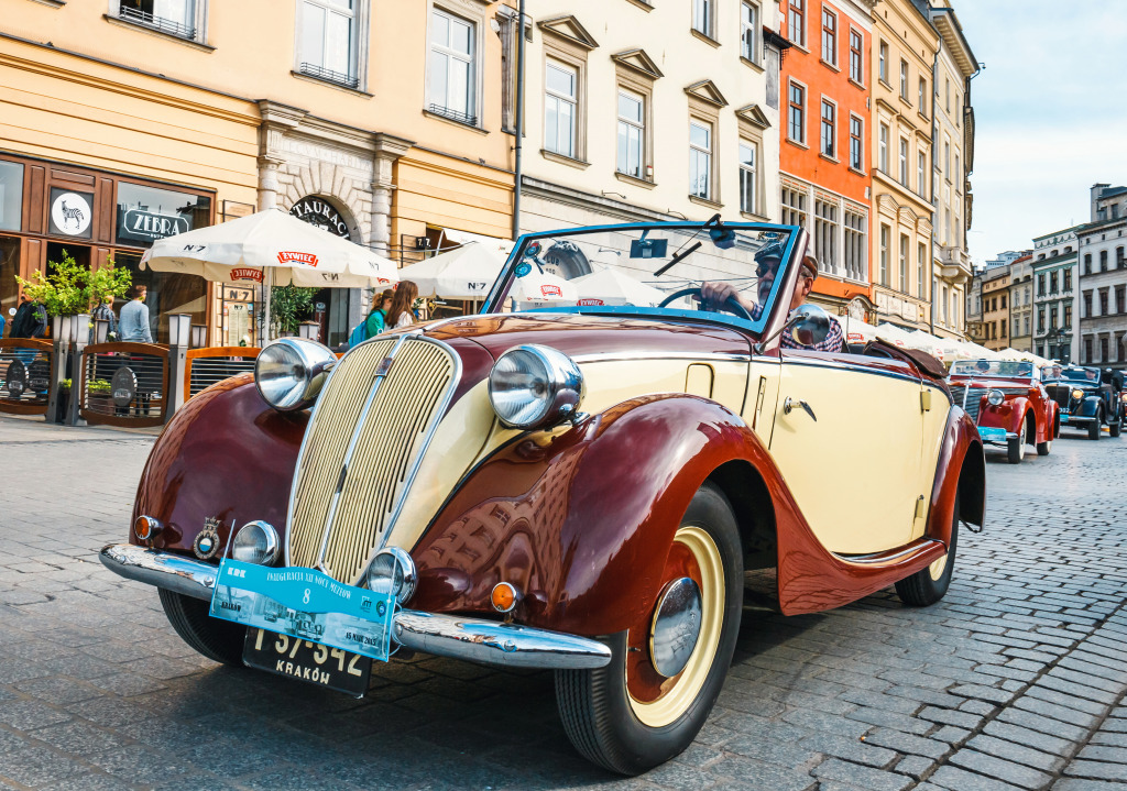 Antique Fiat on the Rally of in Krakow, Poland jigsaw puzzle in Puzzle of the Day puzzles on TheJigsawPuzzles.com