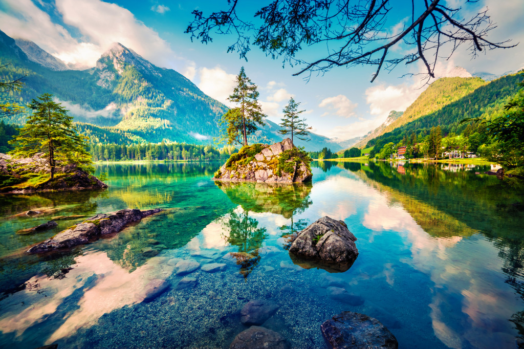 Hintersee Lake, Berchtesgaden Alps jigsaw puzzle in Great Sightings puzzles on TheJigsawPuzzles.com
