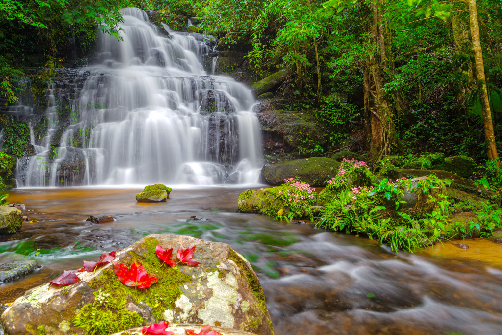 Mundang Waterfall, Thailand jigsaw puzzle in Waterfalls puzzles on TheJigsawPuzzles.com
