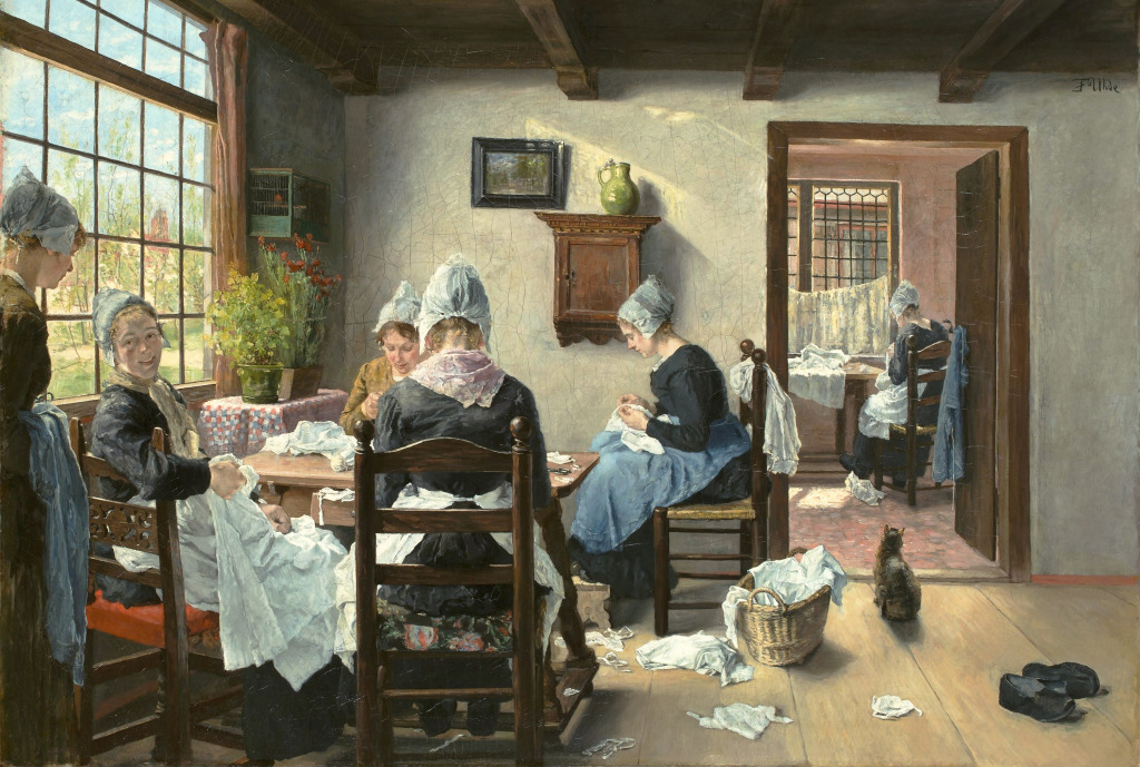 A Dutch Sewing Room jigsaw puzzle in Piece of Art puzzles on TheJigsawPuzzles.com