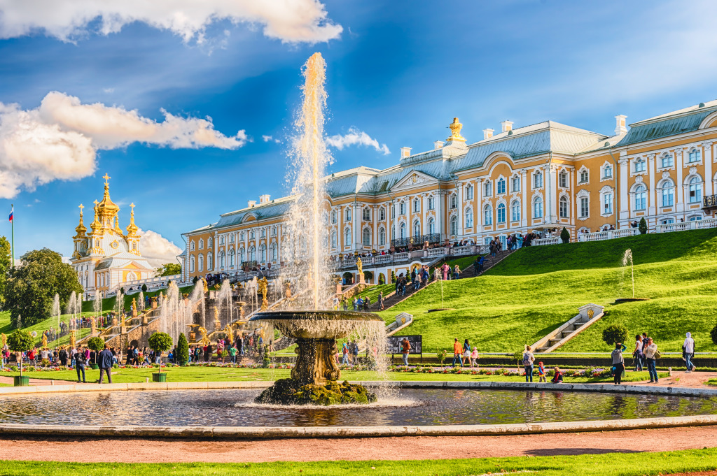 Grand Cascade, Palácio Peterhof, Rússia jigsaw puzzle in Castelos puzzles on TheJigsawPuzzles.com