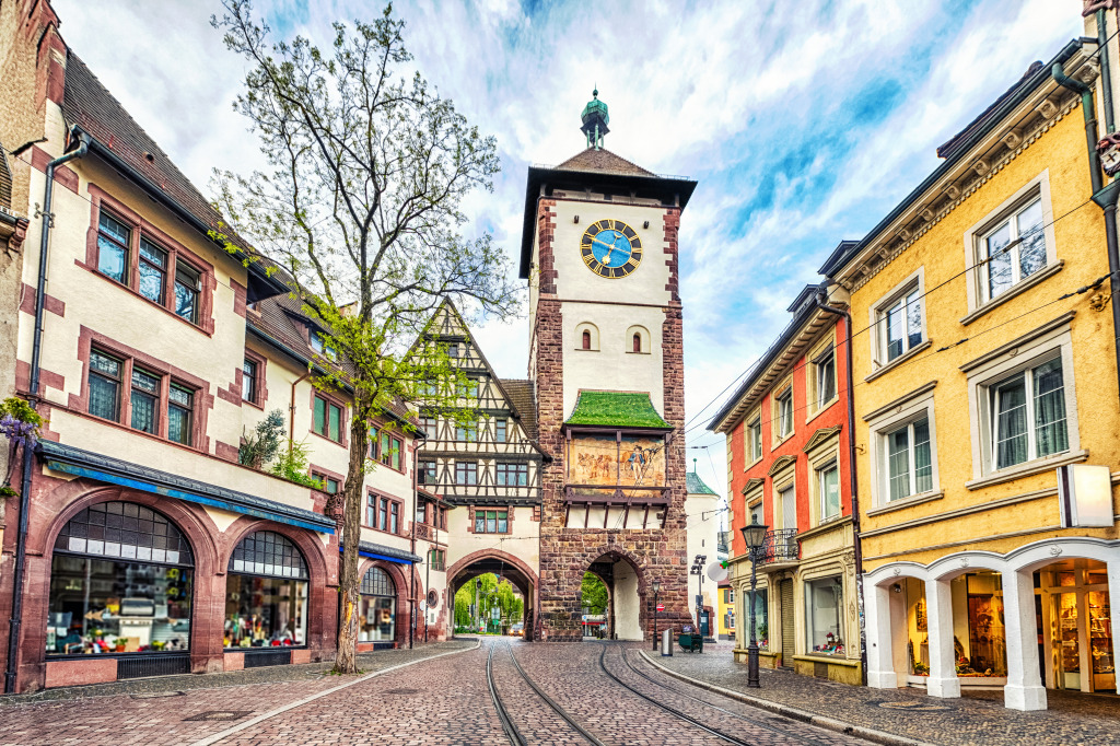City Gate, Freiburg im Breisgau, Germany jigsaw puzzle in Street View