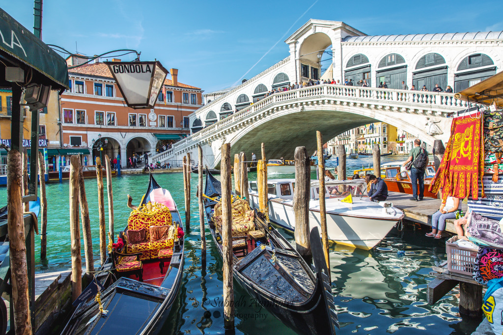 Grand Canal and Rialto Bridge, Venice jigsaw puzzle in Puzzle of the Day puzzles on TheJigsawPuzzles.com