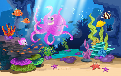 Octopus and Tropical Fish jigsaw puzzle in Under the Sea puzzles on ...