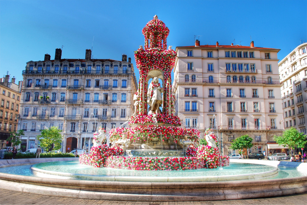 Jacobins Square, Lyon, France jigsaw puzzle in Waterfalls puzzles on TheJigsawPuzzles.com