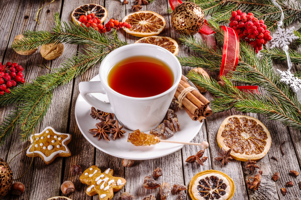 Christmas Cup of Tea jigsaw puzzle in Puzzle of the Day puzzles on TheJigsawPuzzles.com