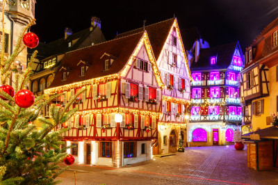 Alsatian Half-Timbered Houses, Colmar jigsaw puzzle in Street View ...