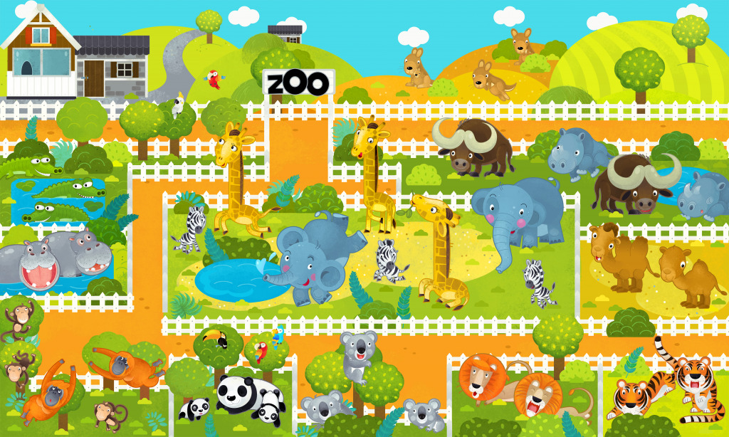 Au zoo jigsaw puzzle in Animaux puzzles on TheJigsawPuzzles.com