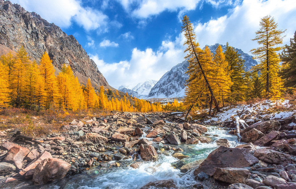 Mountain River Landscape jigsaw puzzle in Waterfalls puzzles on TheJigsawPuzzles.com