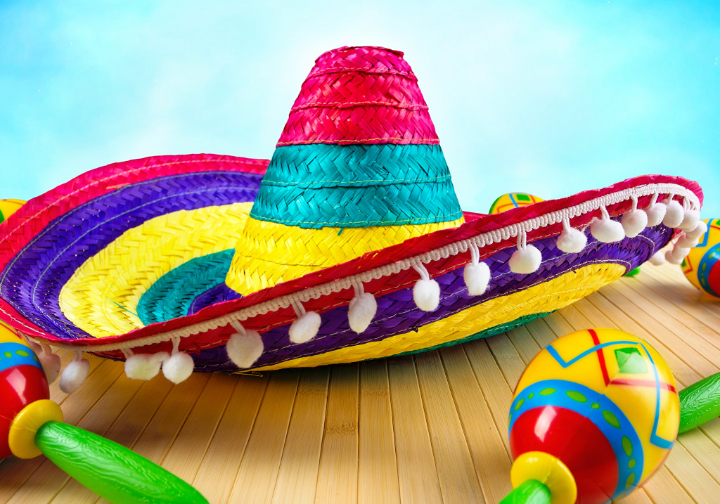 Mexican Sombrero and Maracas jigsaw puzzle in Puzzle of the Day puzzles on TheJigsawPuzzles.com