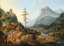 Idealized River Landscape with a Hunting Party