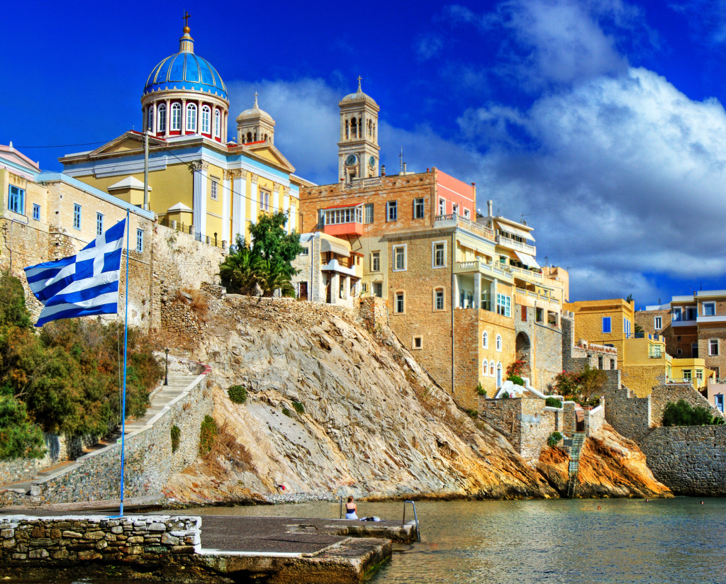 Insel Syros, Griechenland jigsaw puzzle in Straßenansicht puzzles on TheJigsawPuzzles.com