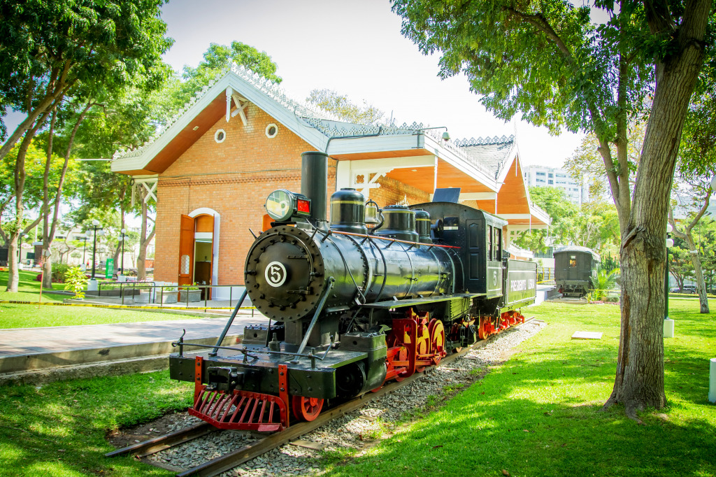 Reducto Park With Train, Lima, Peru jigsaw puzzle in Puzzle of the Day puzzles on TheJigsawPuzzles.com