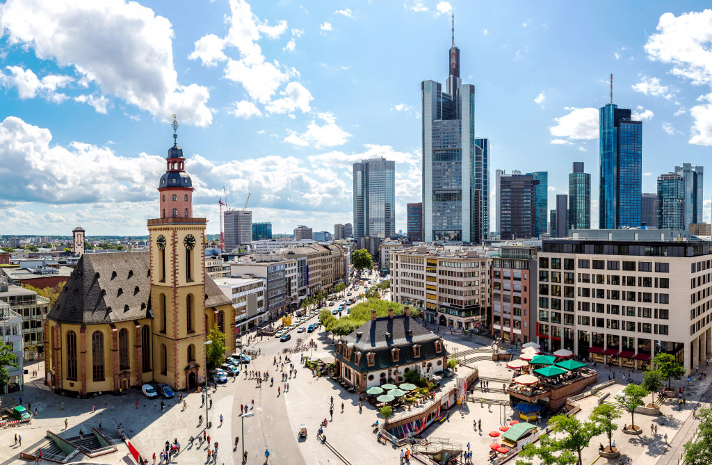 Aerial View of Frankfurt, Germany jigsaw puzzle in Paysages urbains puzzles on TheJigsawPuzzles.com