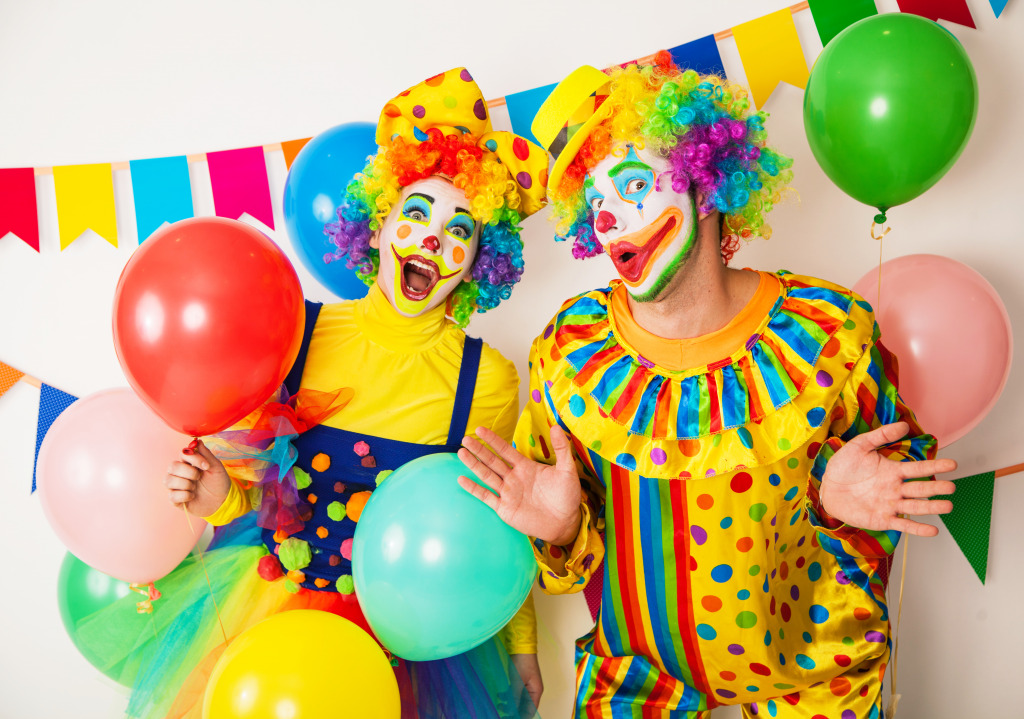 Cheerful Clowns jigsaw puzzle in People puzzles on TheJigsawPuzzles.com