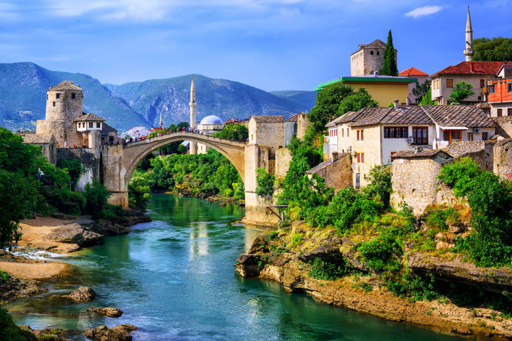 Antiga Cidade de Mostar, Bósnia e Herzegovina jigsaw puzzle in Pontes puzzles on TheJigsawPuzzles.com
