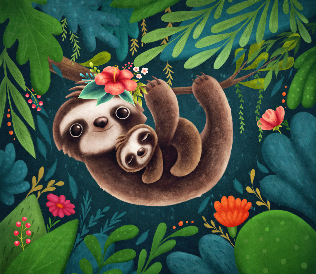 Cute Sloth jigsaw puzzle in Animals puzzles on TheJigsawPuzzles.com