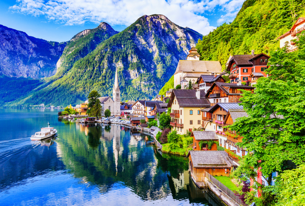 Hallstatt, Austrian Alps jigsaw puzzle in Puzzle of the Day puzzles on TheJigsawPuzzles.com
