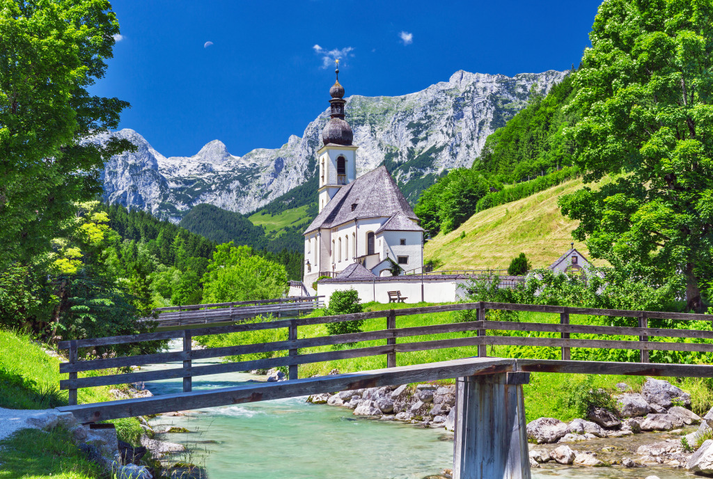 Village of Ramsau, Berchtesgaden Alps jigsaw puzzle in Bridges puzzles on TheJigsawPuzzles.com