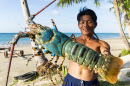 Fisherman Showing the Lobster, Malaysia