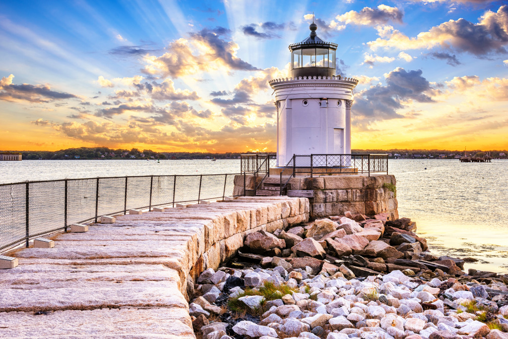 Portland Breakwater Light, Maine, USA jigsaw puzzle in Great Sightings puzzles on TheJigsawPuzzles.com