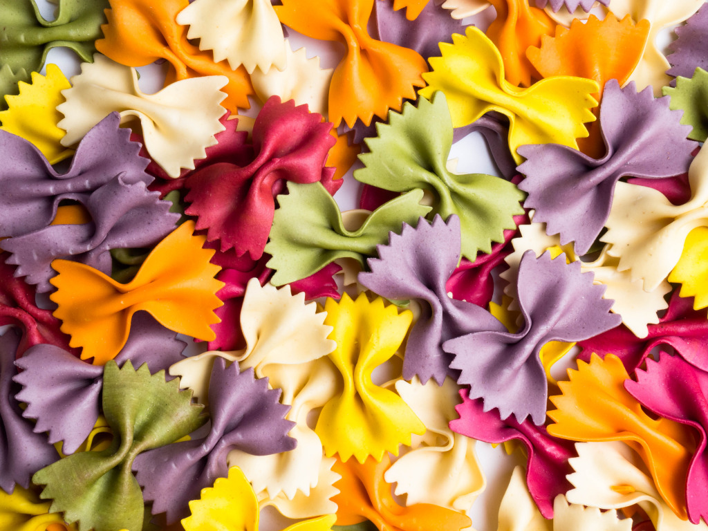 Colorful Farfalle Pasta jigsaw puzzle in Makro puzzles on TheJigsawPuzzles.com