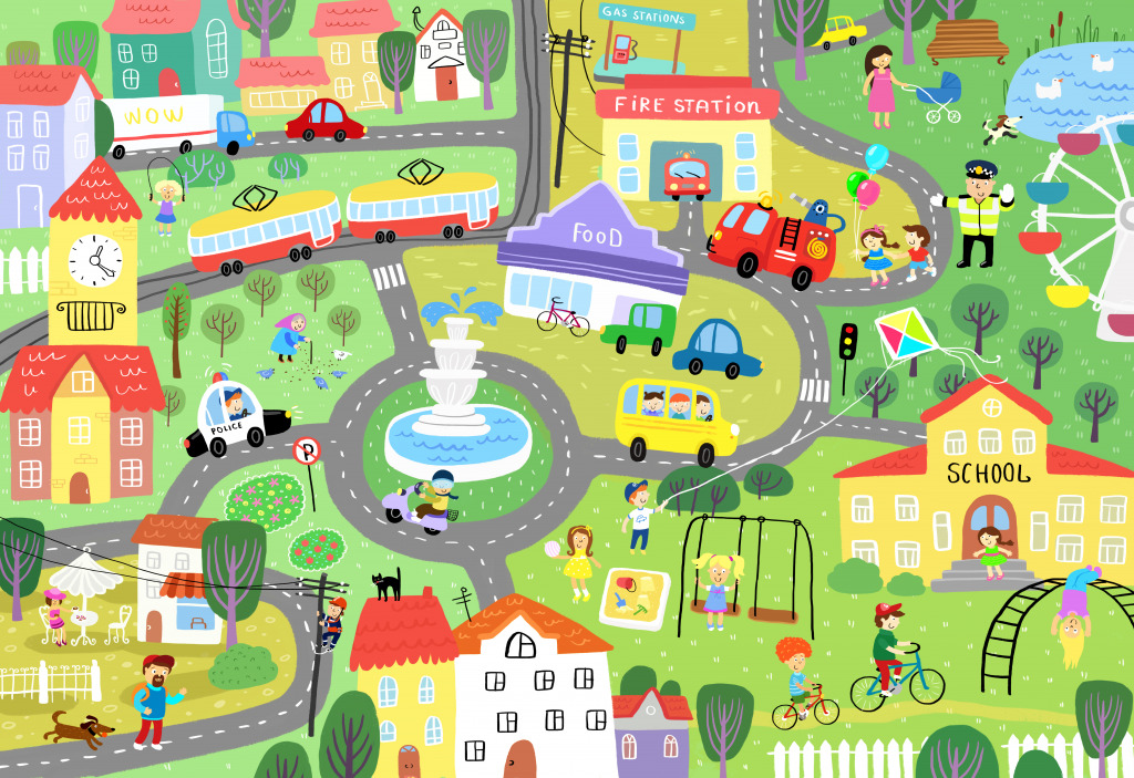 Na Cidade jigsaw puzzle in Infantil puzzles on TheJigsawPuzzles.com