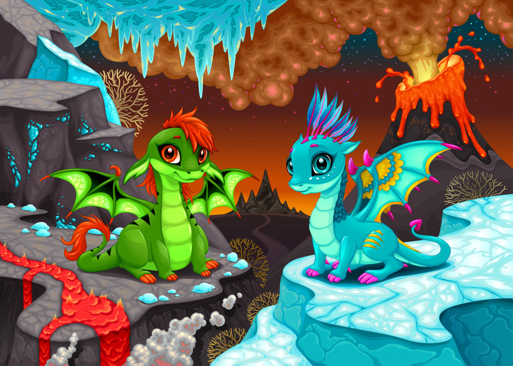 Baby Dragons jigsaw puzzle in Kids Puzzles puzzles on TheJigsawPuzzles.com