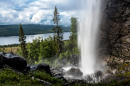 Mountain Waterfall in Lapland, Finland
