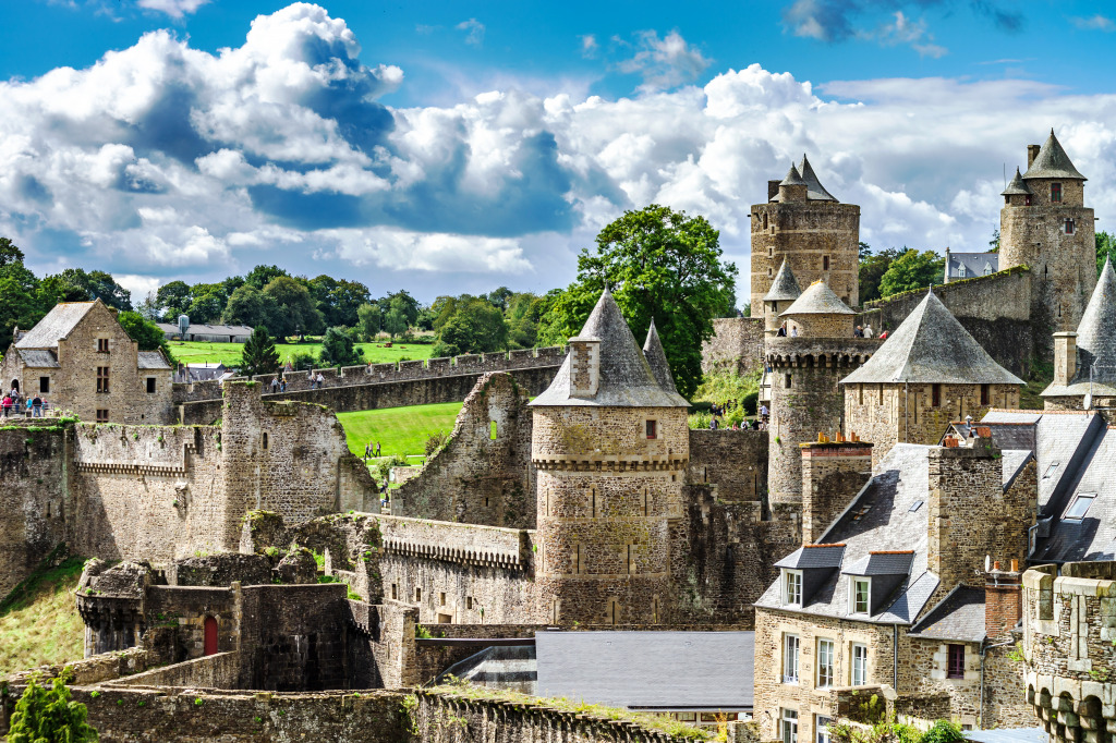 Burg von Fougères, Bretagne, Frankreich jigsaw puzzle in Schlösser puzzles on TheJigsawPuzzles.com